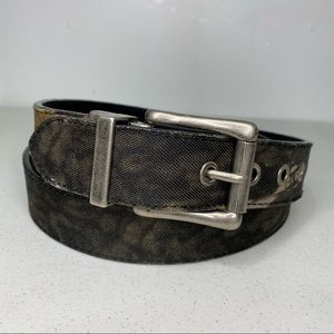 Woolrich Camo/Black Leather Reversible Belt Size XL (42-44)